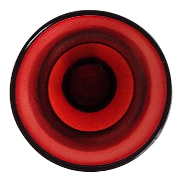 1940s Anchor Hocking Bud Vase Royal Ruby Red Depression Glass Art Deco 6.5" Tall - Picture 3 of 5